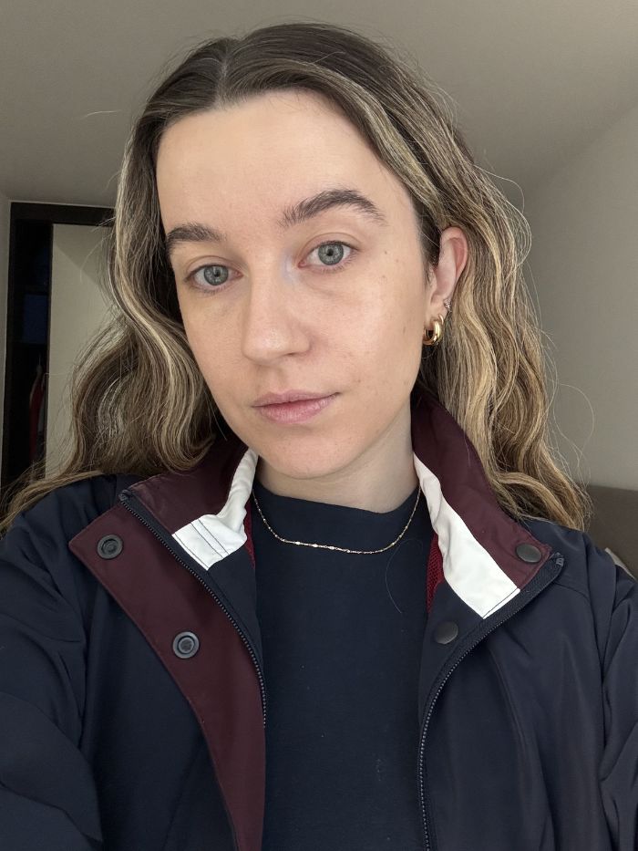 Deputy beauty editor Grace Lindsay before testing the Charlotte Tilbury Airbrush Flawless Blur Concealer