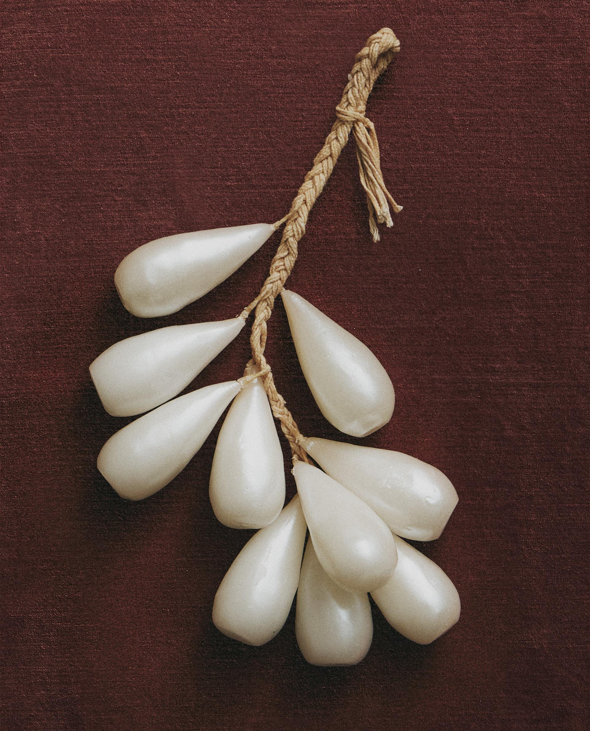 Pack of Pearl White Christmas Bunch Candles (pack of 10)
