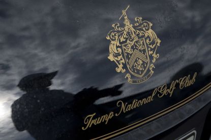 A golf cart at Trump National Golf Club Westchester.