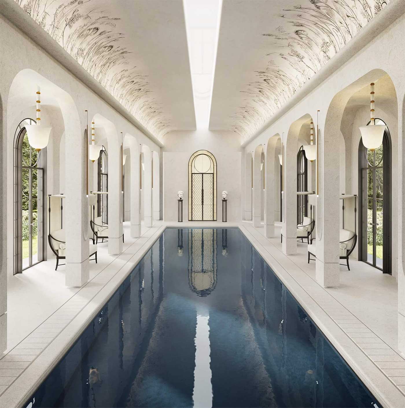 An indoor pool designed by Janine Stone.