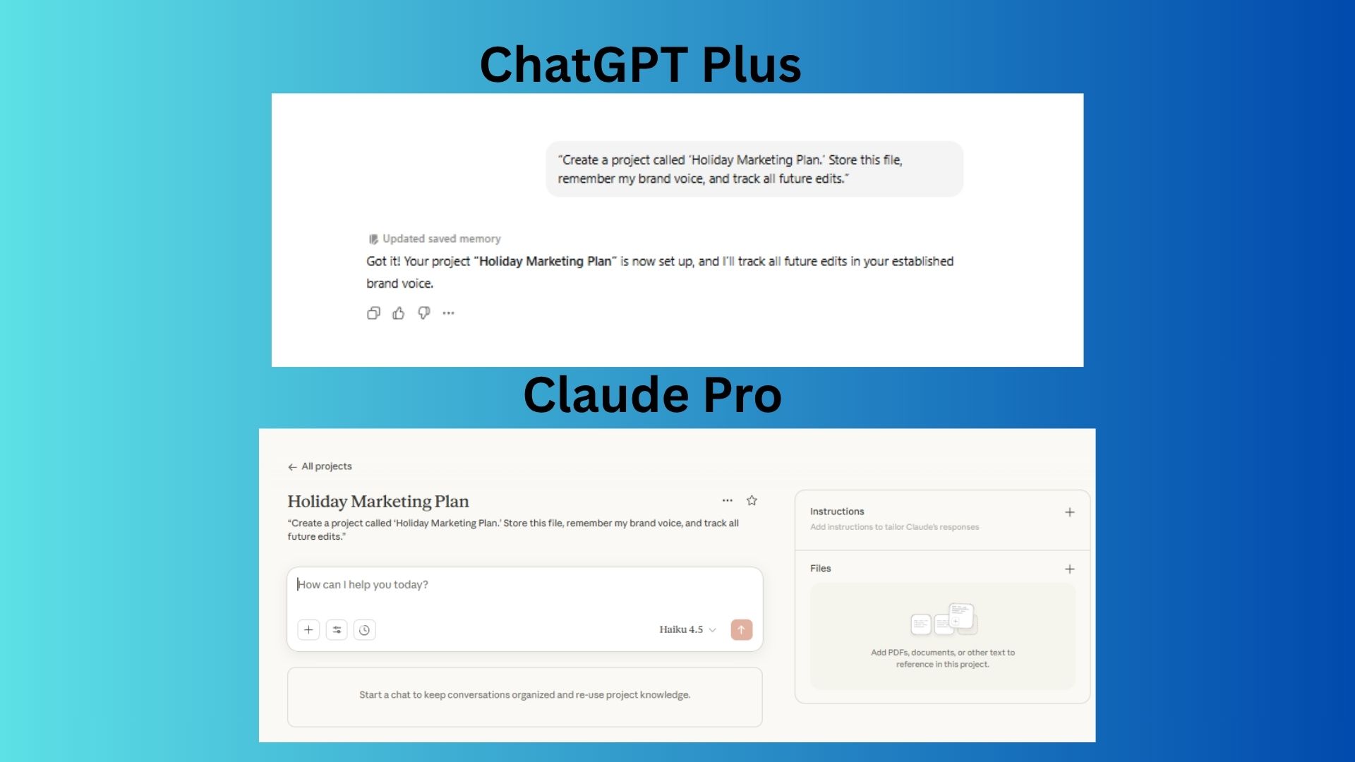 ChatGPT vs Claude Pro screenshot