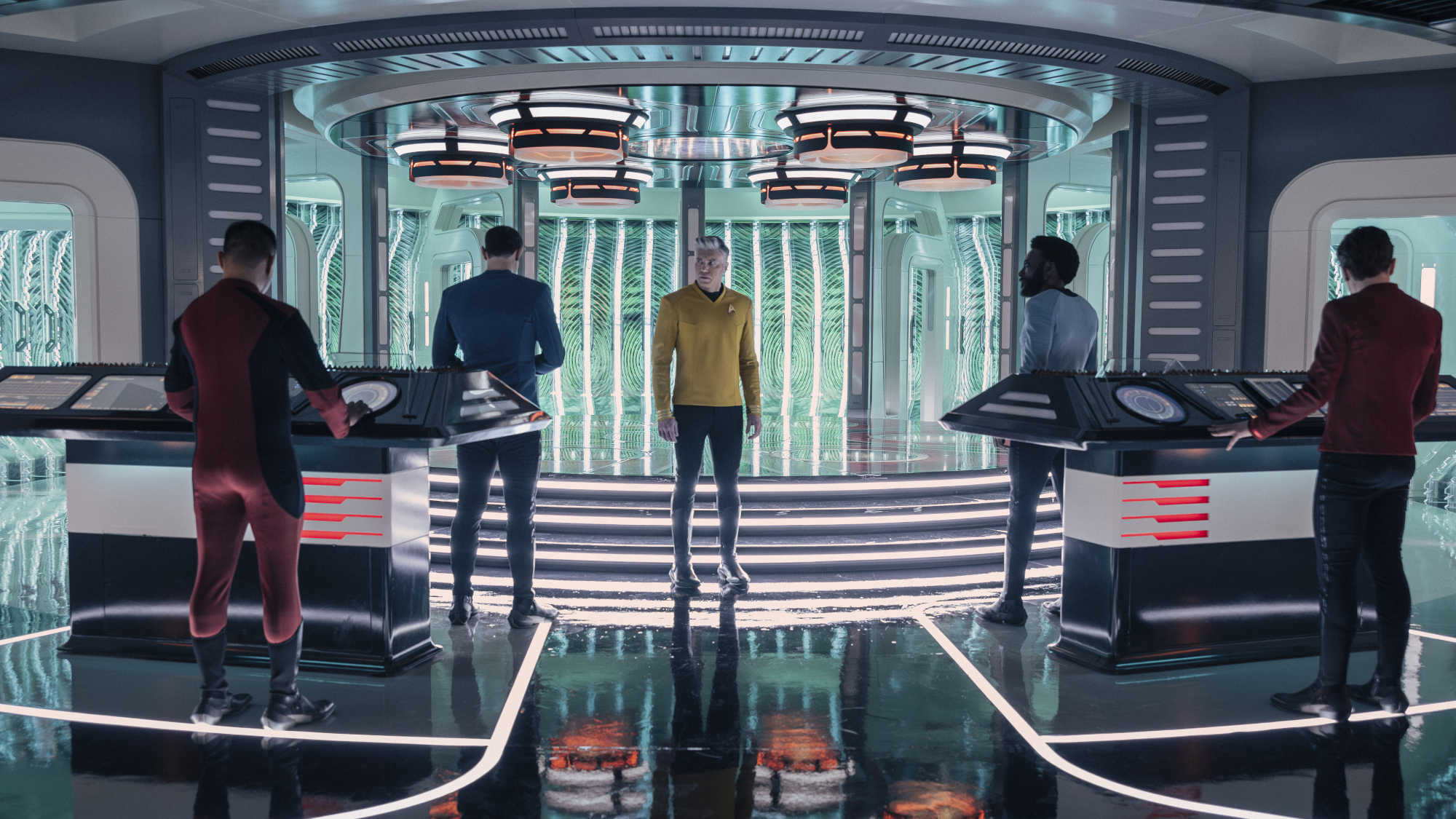 Anson Mount as Captain Pike in season 4, episode 1, of Star Trek: Strange New Worlds.