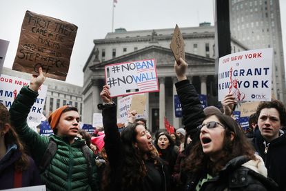 NYC students walked out of school to protest President Trump.