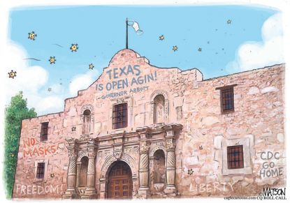 Editorial Cartoon U.S. texas alamo covid&nbsp;