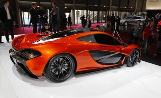 Backside of orange McLaren Automotive P1