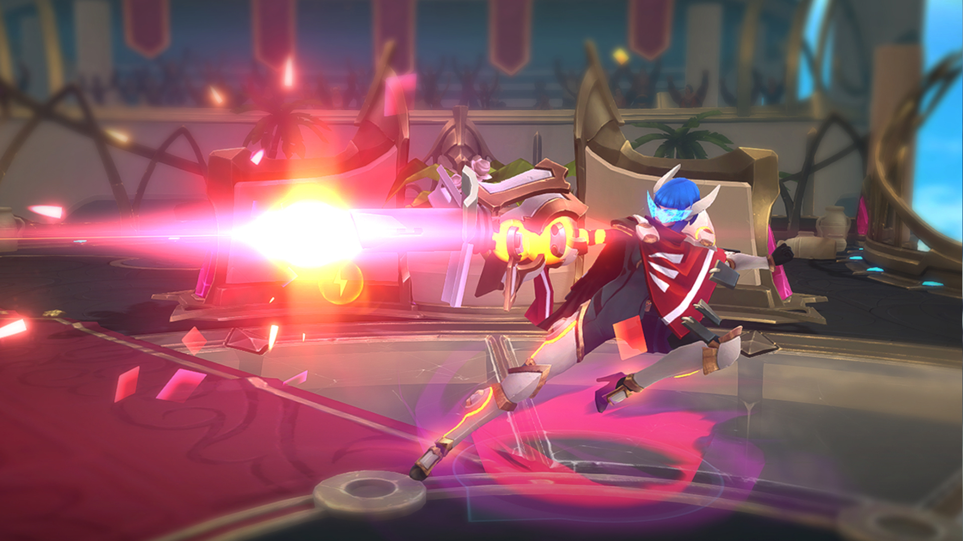 Free Steam games - Battlerite - A character shoots a laser arm gun