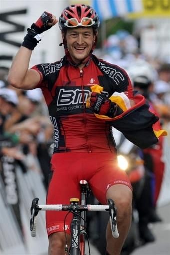 Marcus Burghardt (BMC) celebrates his stage 7 Tour de Suisse win.