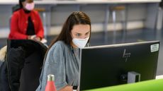 A student at her laptop during the pandemic