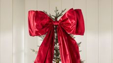 Red christmas tree bow topper