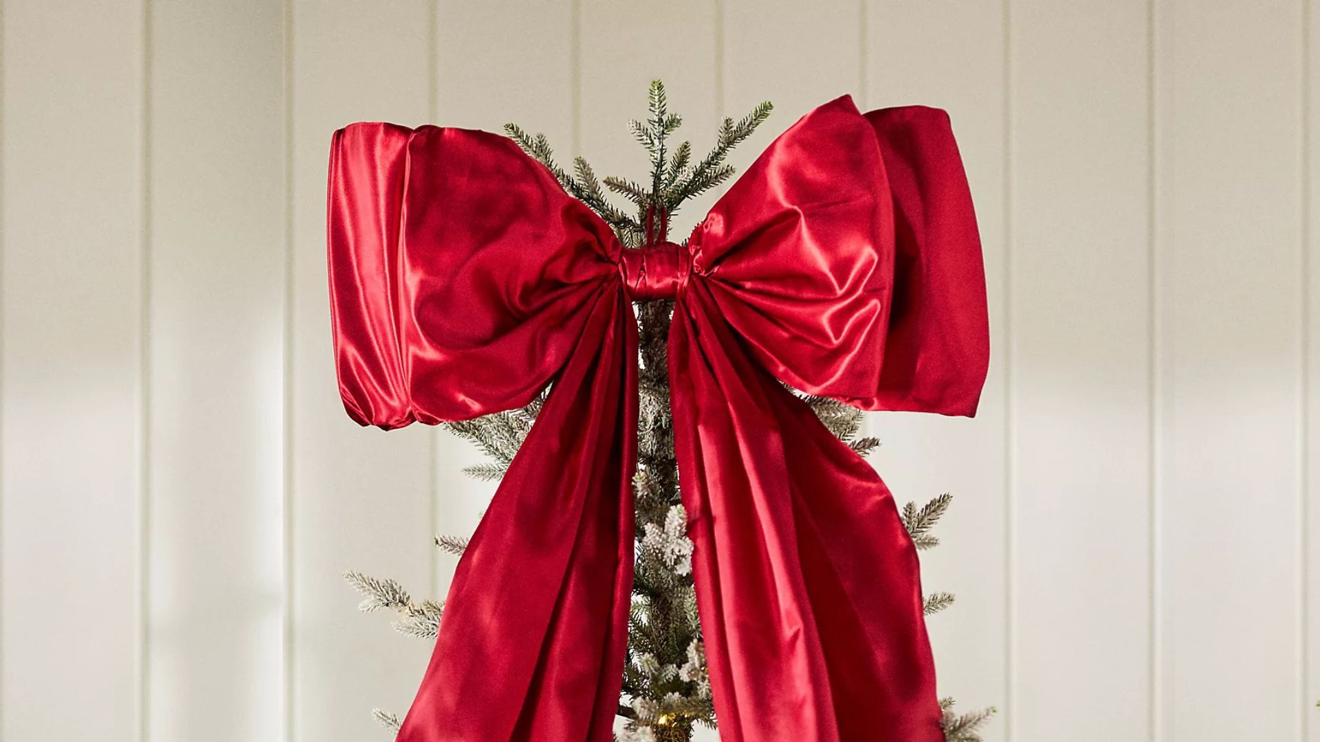 Red christmas tree bow topper