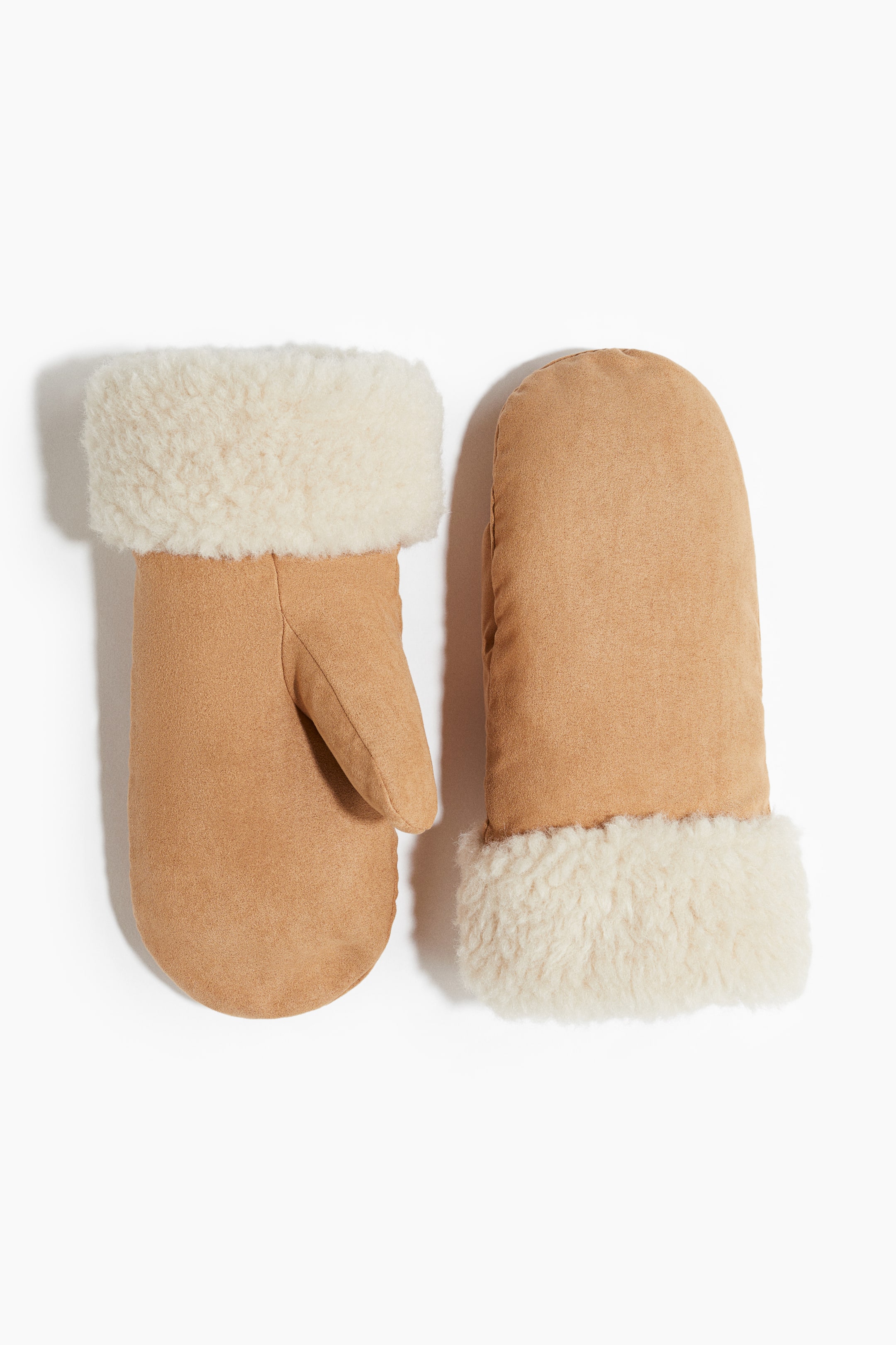 Warm-Lined Mittens - Beige