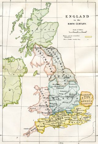 9th Century Map Of Great Britain. TonyBaggett via Getty Images