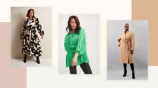 three images showing items for a plus size capsule wardrobe