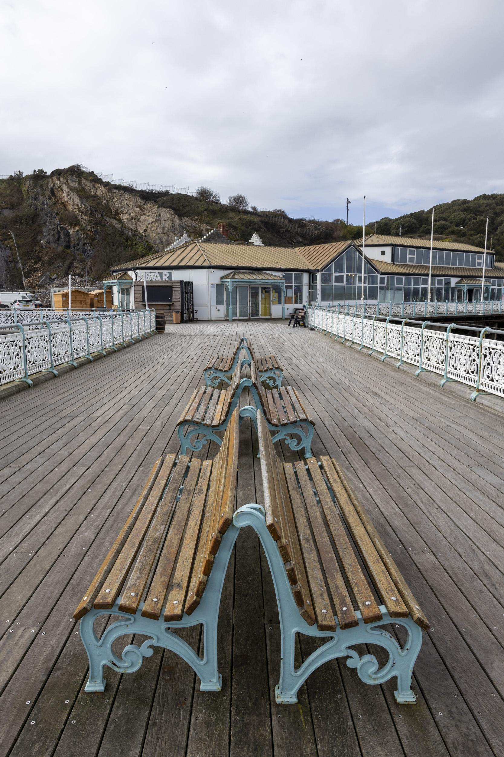 Canon EOS R8 sample image of a seaside pier in bright weather