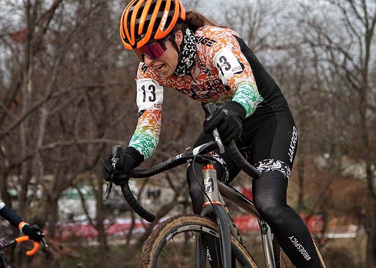 Kathryn Cumming (Jalapeno Cycling) feels lucky, despite her bib number