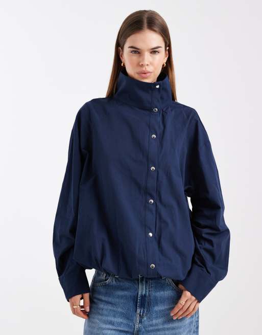 High Collar Flap Pocket Jacket
