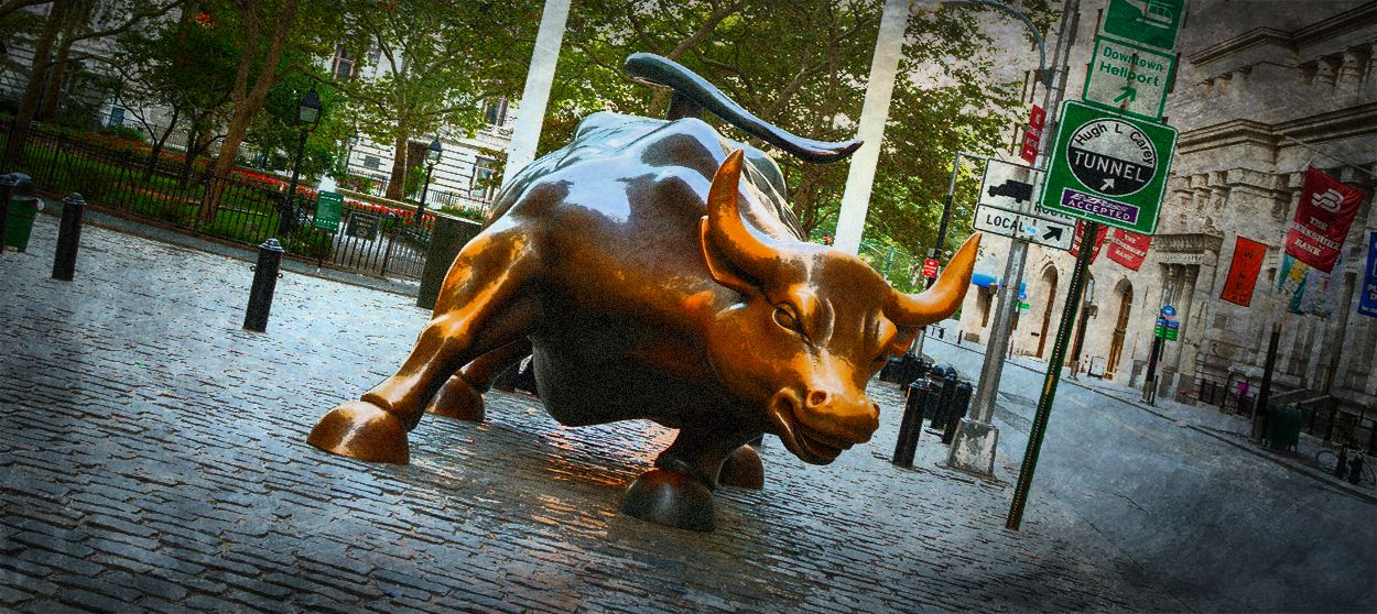 The Wall Street bull.