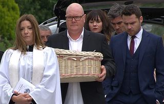 Emmerdale spoilers! Chas Dingle and Paddy attend their baby's funeral