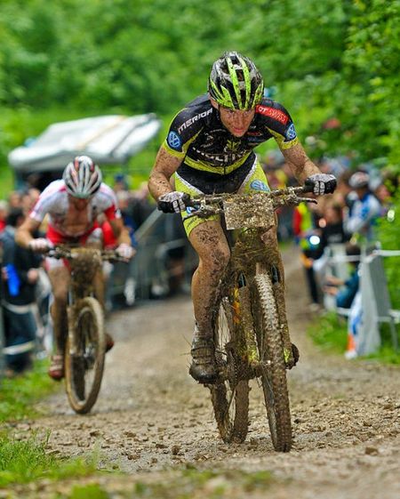Moritz Milatz (Multivan Merida Biking Team) races toward a win