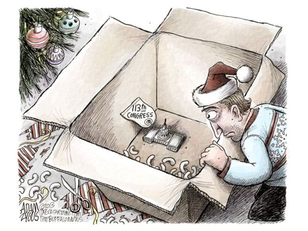 Political cartoon Congress Christmas