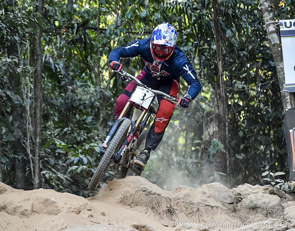 Aaron Gwin (USA) who has been plagued with World Championship shut outs, FINALLY gets a medal