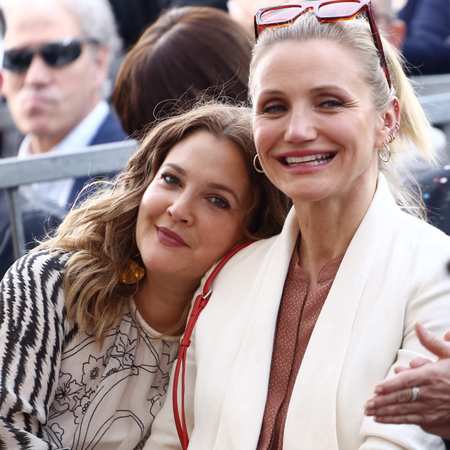 Drew Barrymore and Cameron Diaz attend a ceremony honoring Lucy Liu With Star On The Hollywood Walk Of Fame on May 01, 2019 in Hollywood, California