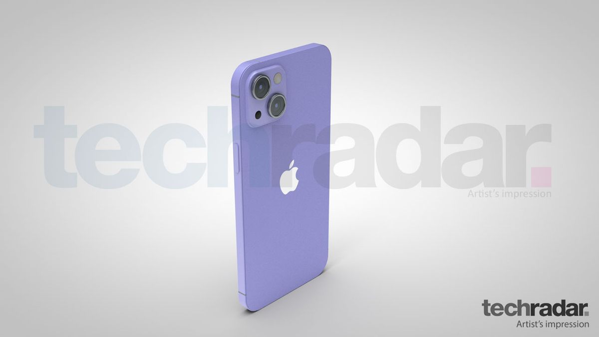 An artist&#039;s impression of the iPhone 13 in purple