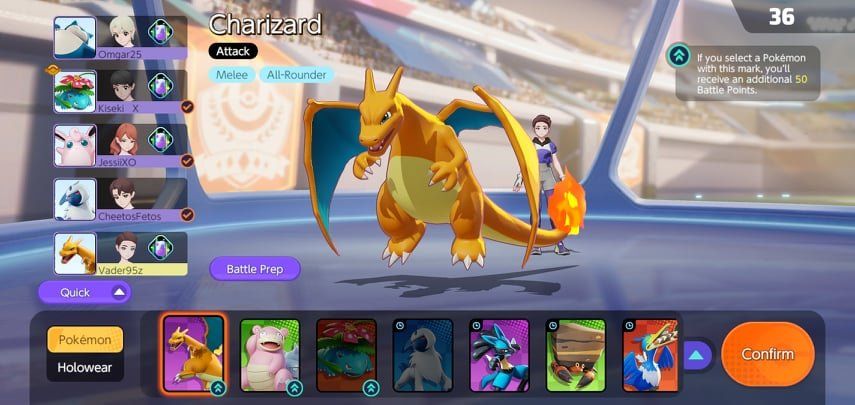 Pokemon Unite Charizard Extra Battle Points