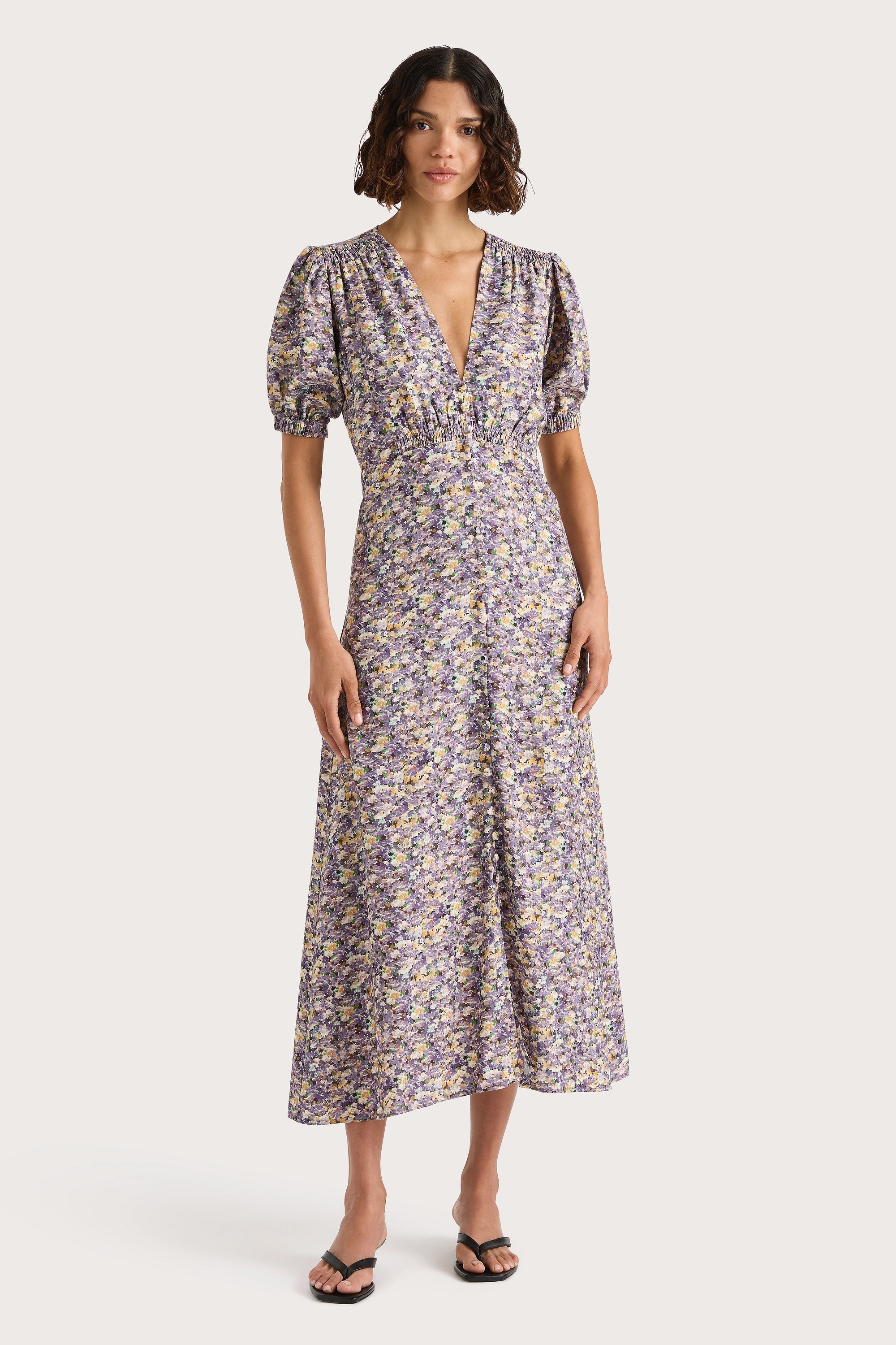 Bellavista Midi Dress Valerie Floral Purple - Final Sale