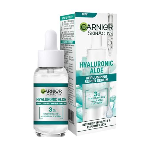 Garnier Hyaluron+ Barrier Repair Replumping Serum 4% [glycerin + Panthenol + Hyaluronic Aloe + Squalane + Aloe Vera] Cruelty Free International & Vegan 30ml