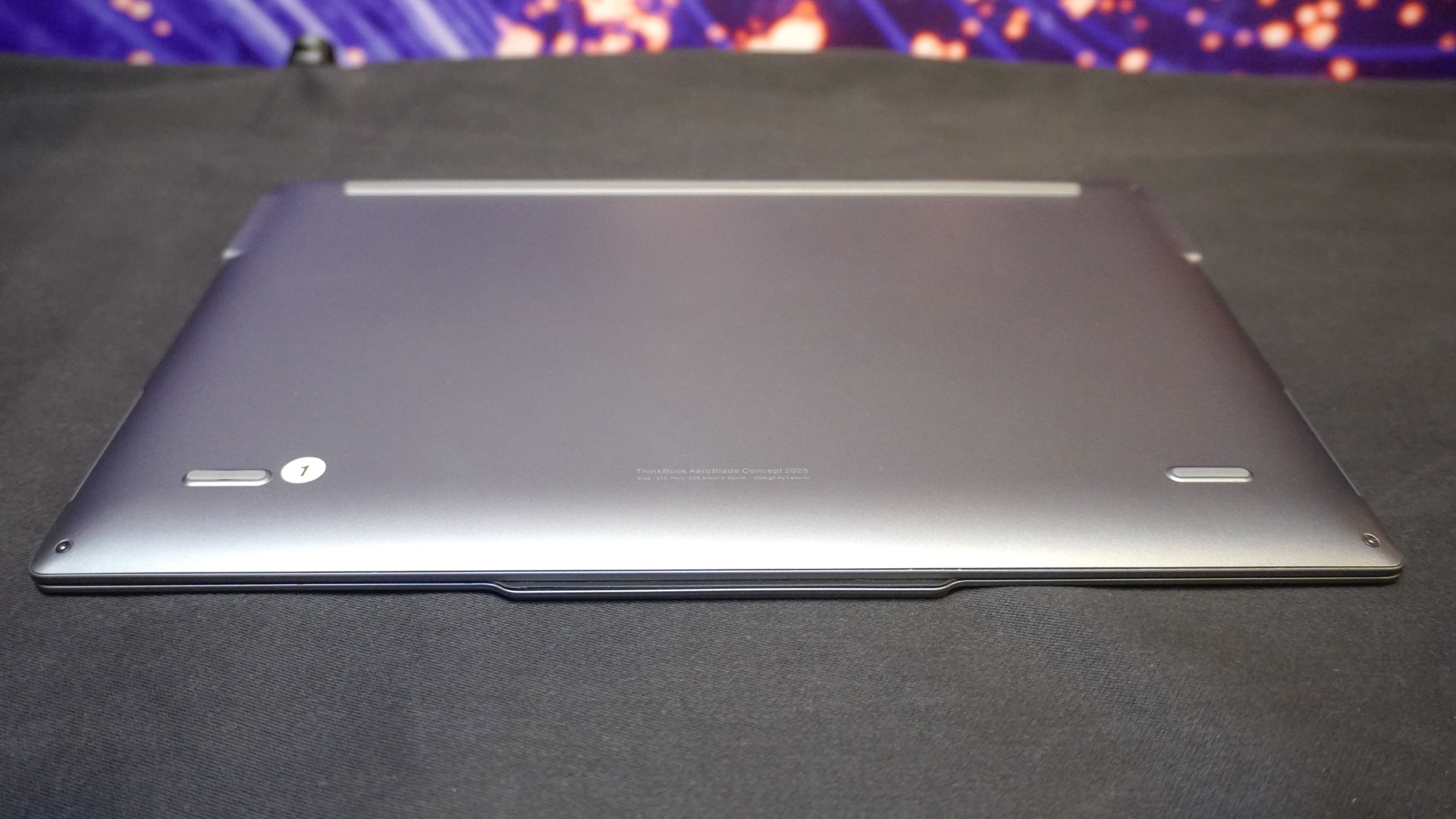 The underside of the Lenovo Project AeroBlade concept laptop