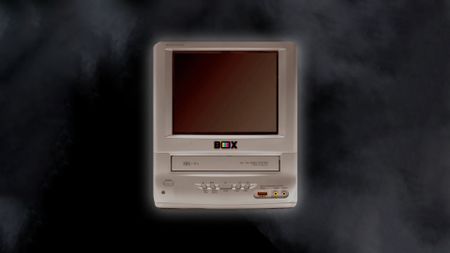 The RetroBox TV on a smoky background