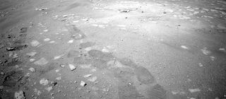 NASA's Perseverance rover captured this image of its own footprints on Mars.