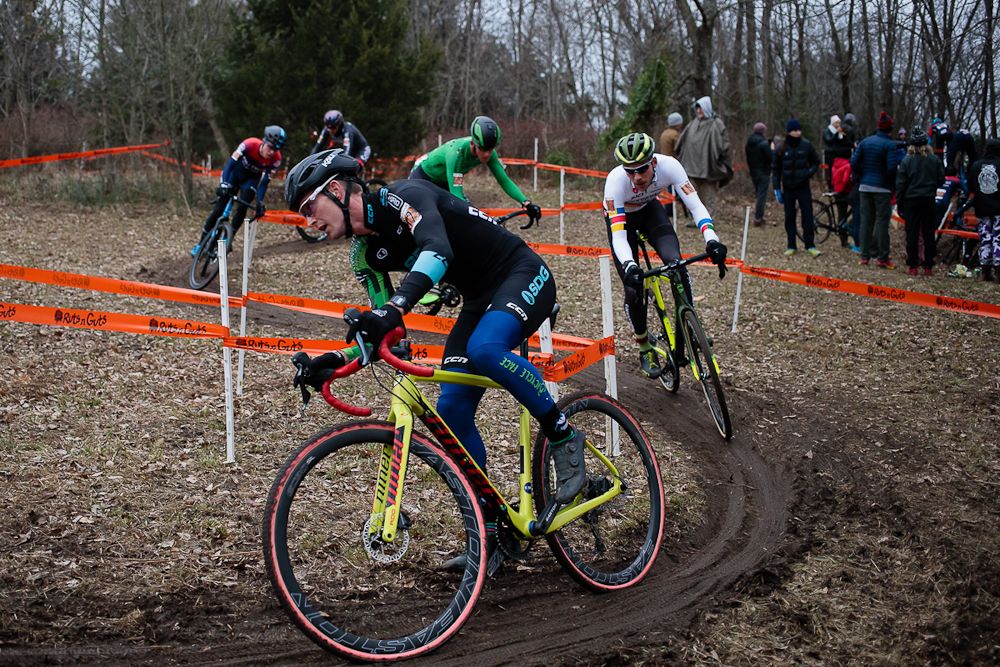 Andrew Dillman leads the front group at Ruts 'n' Guts