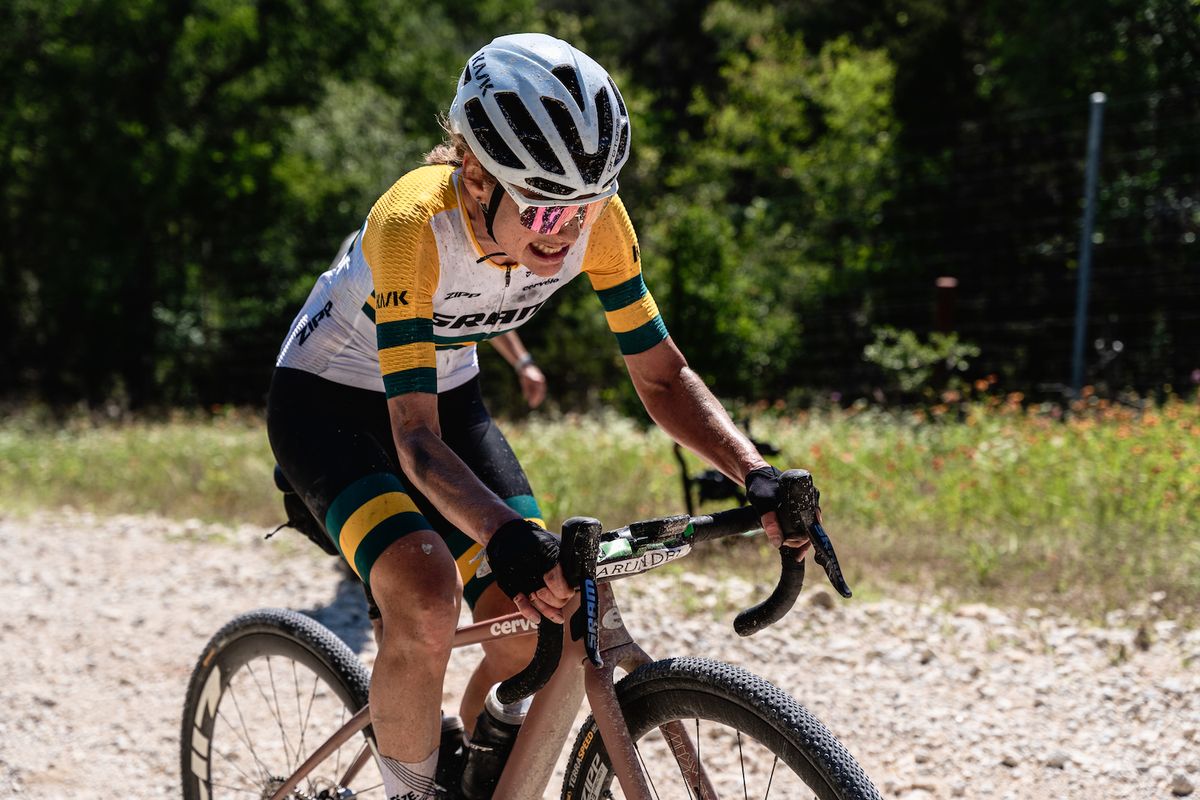 Justine Barrow and Julien Gagne fly the coop to claim victory at Gravel