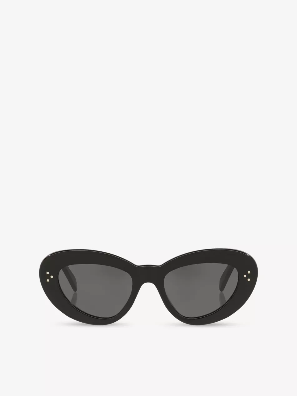Cl40320u 3-Dots Cat-Eye Acetate Sunglasses