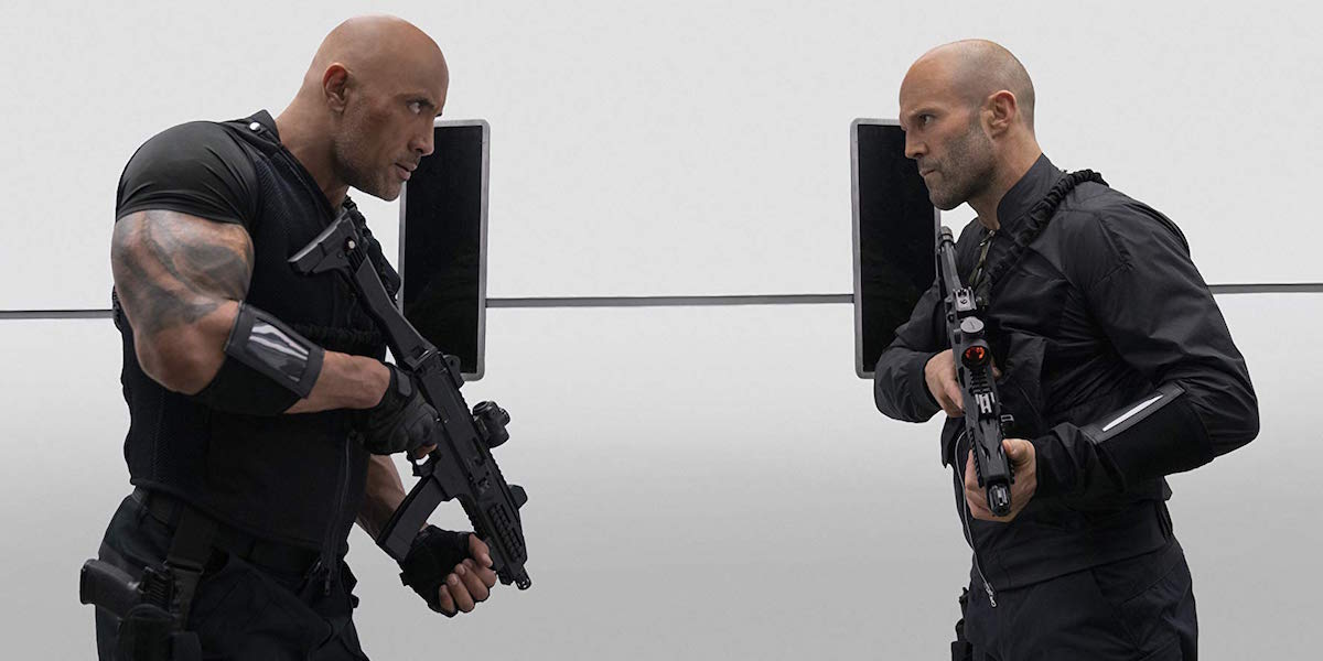 Dwayne Johnson and Jason Statham in Hobbs and Shaw