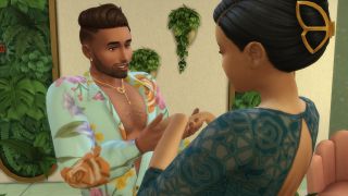 The Sims 4 Lovestruck - Manuel romantically holds hands with Monica