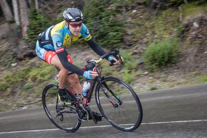 Rob Britton (SmartStop) rides away on stage 5 of the USA Pro Challenge to Breckenridge