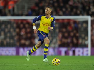 Kieran Gibbs in action for Arsenal against Southampton in January 2015.