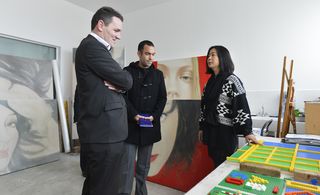 Thierry Henrot, General Manager of Le Méridien Etoile, and one of the Starwood Preferred Guest members during the private tour of An Xiaotong’s Paris studio