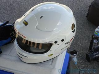 Driver Jim Mero's helmet