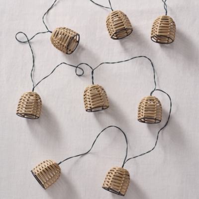 Solar Wicker String Lights | the White Company