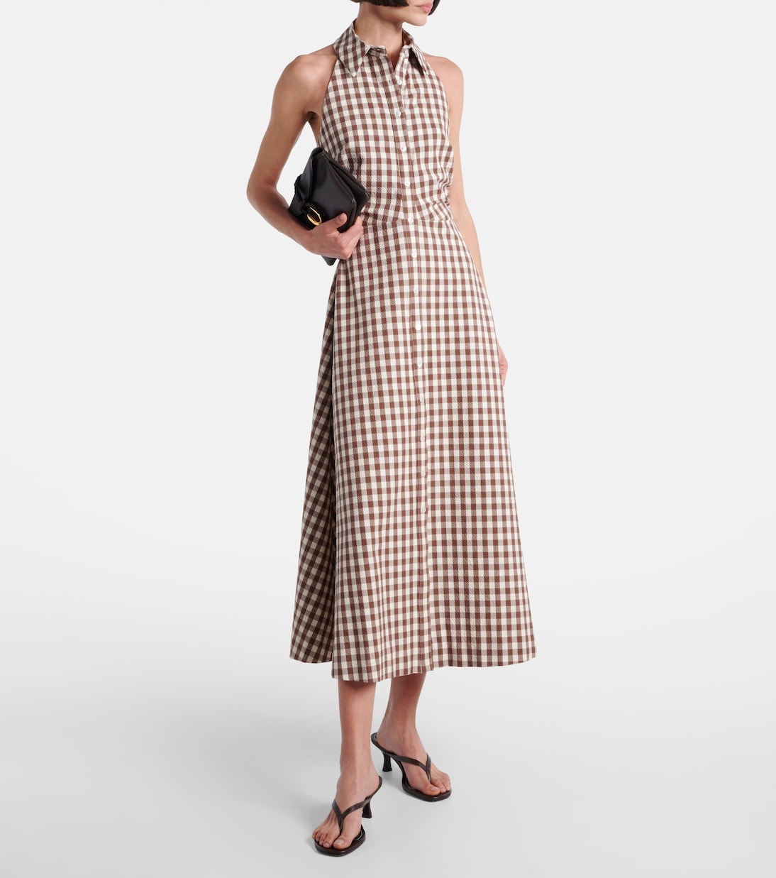 Mackey Gingham Seersucker Midi Dress