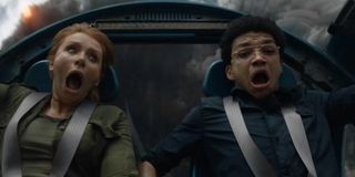 Claire and Franklin in Jurassic World: Fallen Kingdom