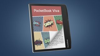 PocketBook Viva ereader displaying colored comic panels