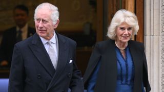 King Charles III with Queen Camilla leaves The London Clinic on January 29, 2024