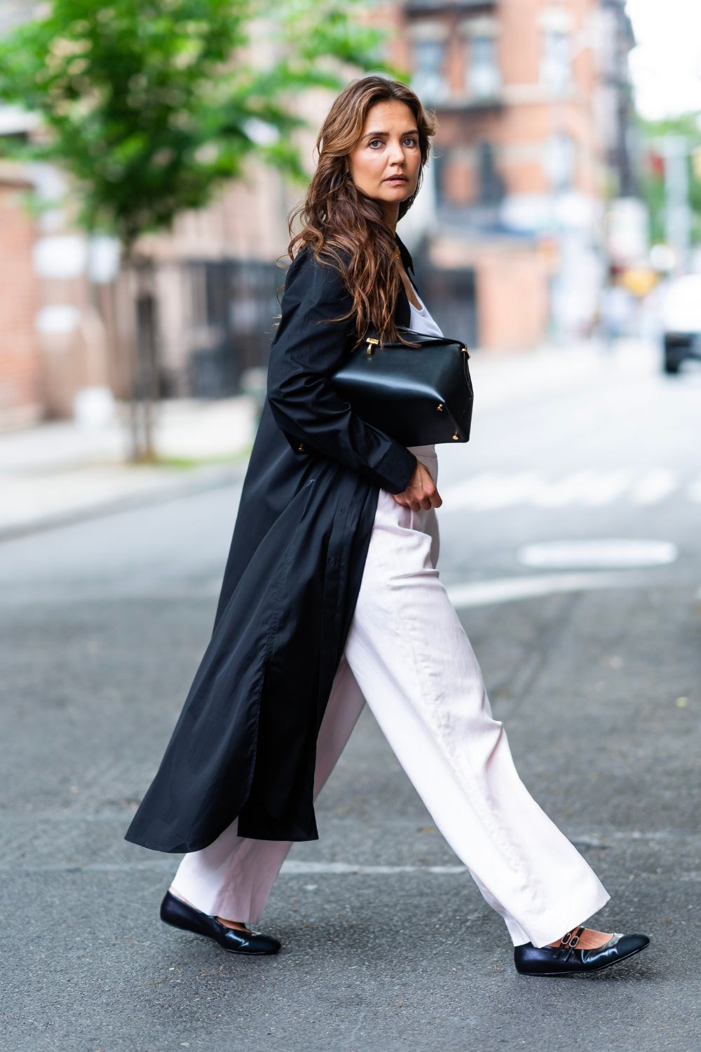 katie holmes wearing toteme in NYC