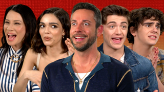 Lucy Liu, Rachel Zegler, Zachary Levi, Asher Angel and Jack Dylan Grazer in an interview with CinemaBlend for "Shazam! Fury of the Gods."