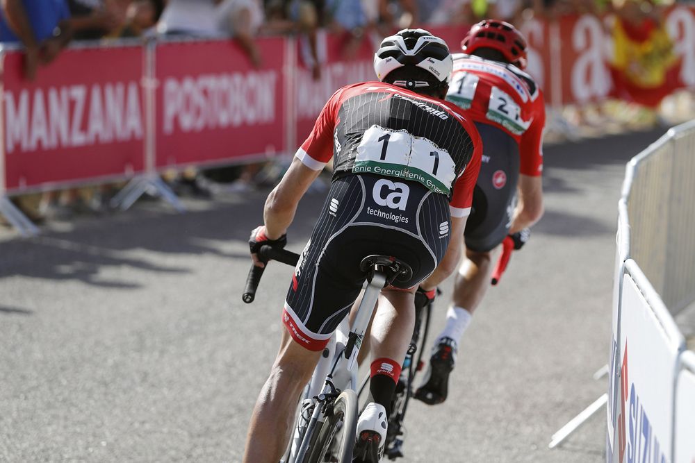 Alberto Contador (Trek Segafredo) follows Chris Froome (Team Sky)